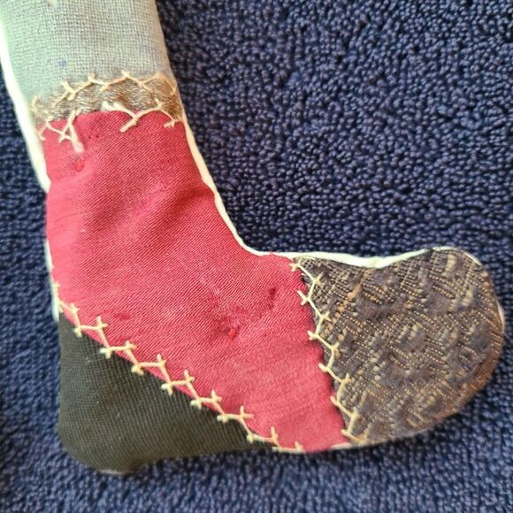 True Rustic Christmas Charm - Two Vintage Christmas Stockings From Quilt Pieces - Picture 9 of 16